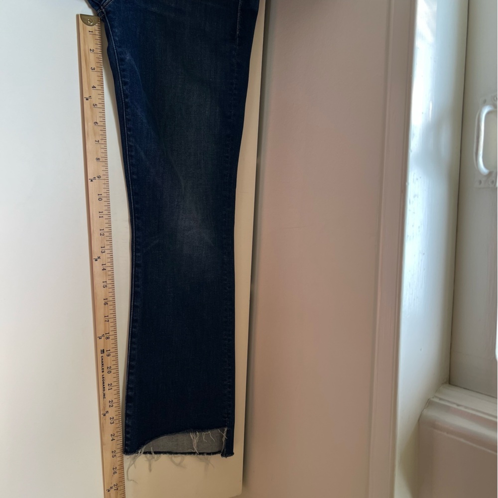 Mother Jeans Insider Crop Step Fray Size 28 Teaming Up Wash Blue Denim Premium - Picture 11 of 12